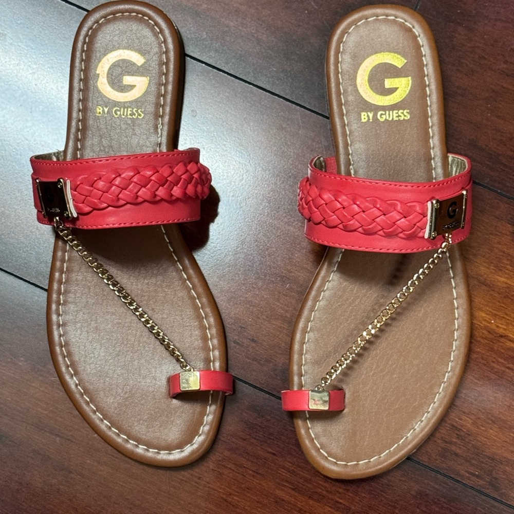 G by Guess Coral Braided Thong Sandals, NWOB, SZ 7M.